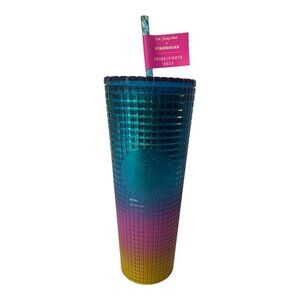 NWT STARBUCKS~ Tim Singleton~ Pride 2023 Rainbow Studded Venti Cold Cup Tumbler